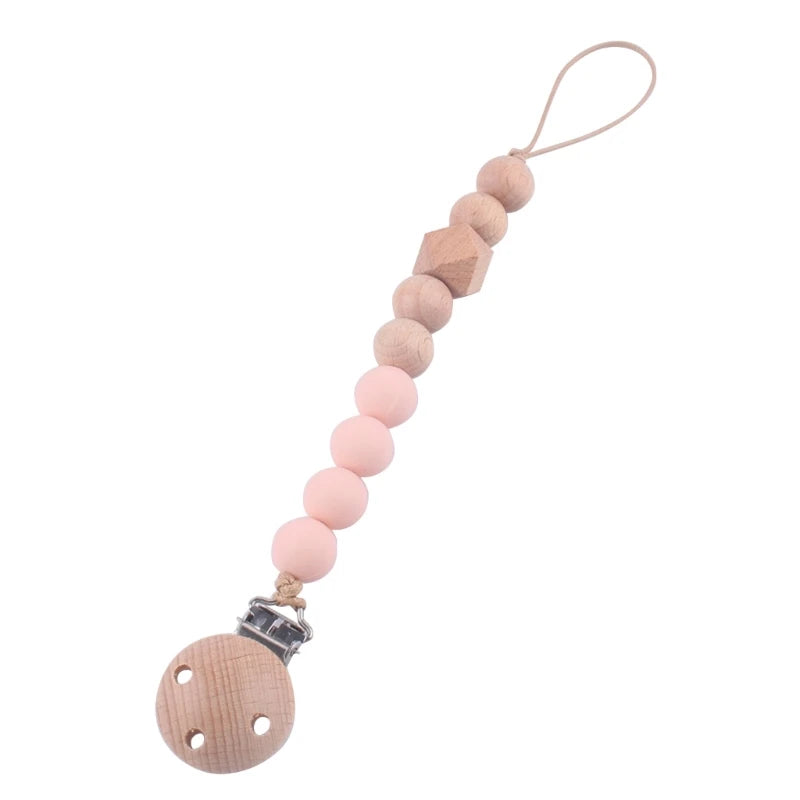 Stylish & Safe Pacifier Clip Chain with Silicone Beads - BPA Free Dummy Holder for Teething Babies