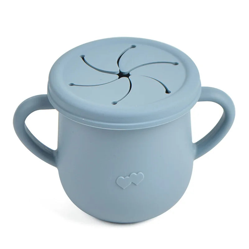 Versatile Silicone Baby Snack Cup - Portable 200ml Sippy Cup with Lid, BPA Free, Perfect for Kids 1-2 Years