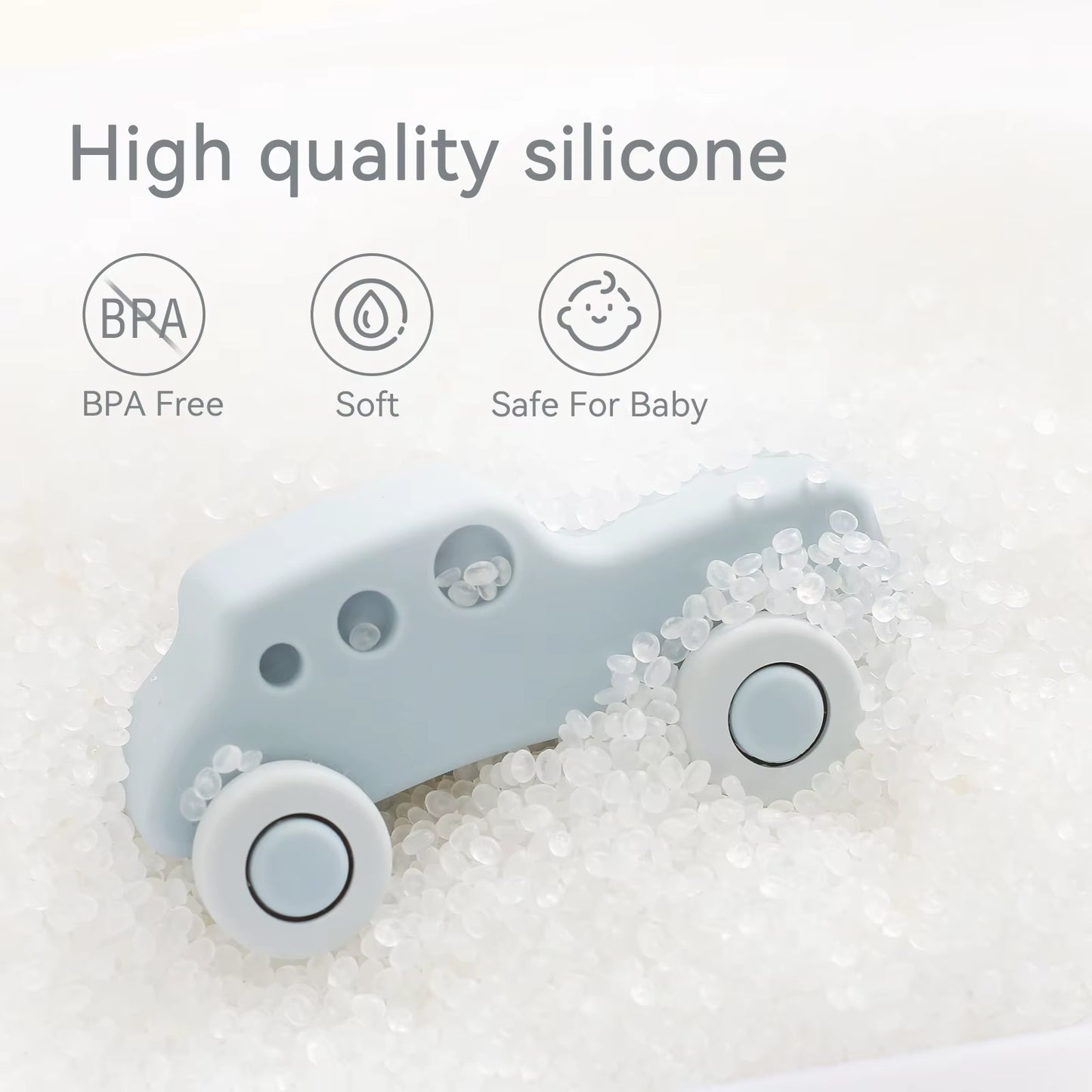 Delightful Montessori Silicone Car Teether Toy for Babies 0-12 Months - Fun and Educational!