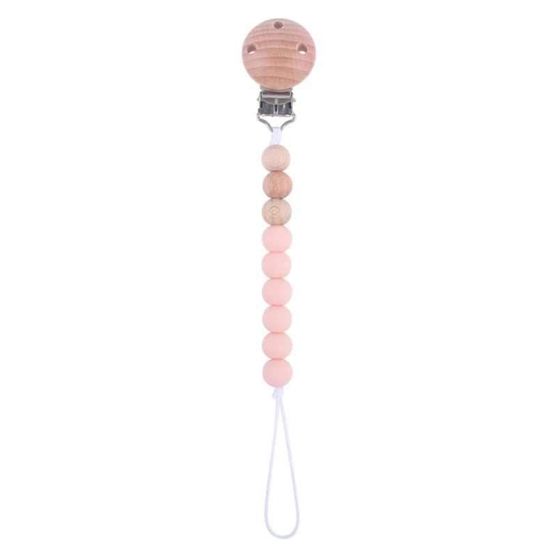 Stylish & Safe Pacifier Clip Chain with Silicone Beads - BPA Free Dummy Holder for Teething Babies