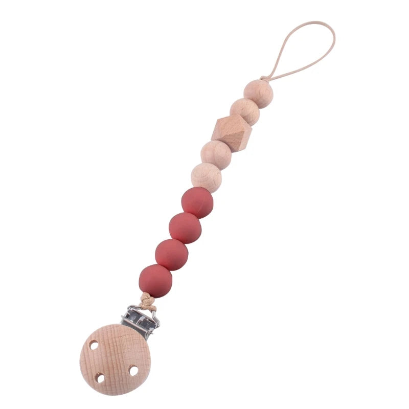 Stylish & Safe Pacifier Clip Chain with Silicone Beads - BPA Free Dummy Holder for Teething Babies