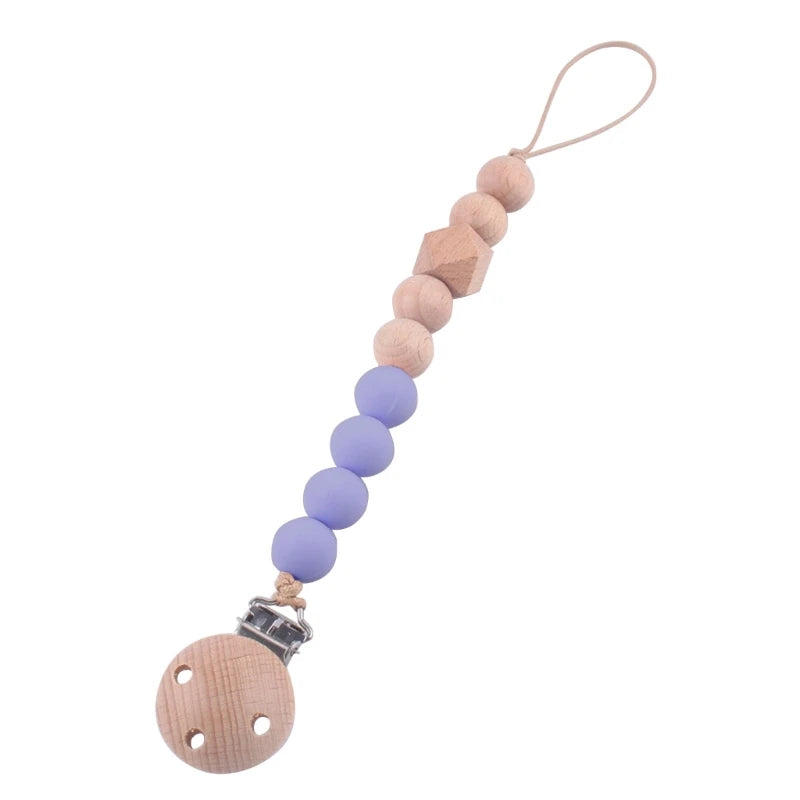 Stylish & Safe Pacifier Clip Chain with Silicone Beads - BPA Free Dummy Holder for Teething Babies