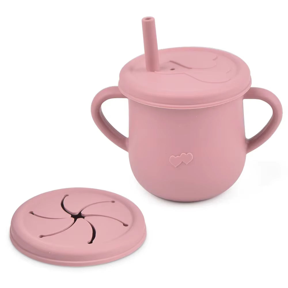 Versatile Silicone Baby Snack Cup - Portable 200ml Sippy Cup with Lid, BPA Free, Perfect for Kids 1-2 Years