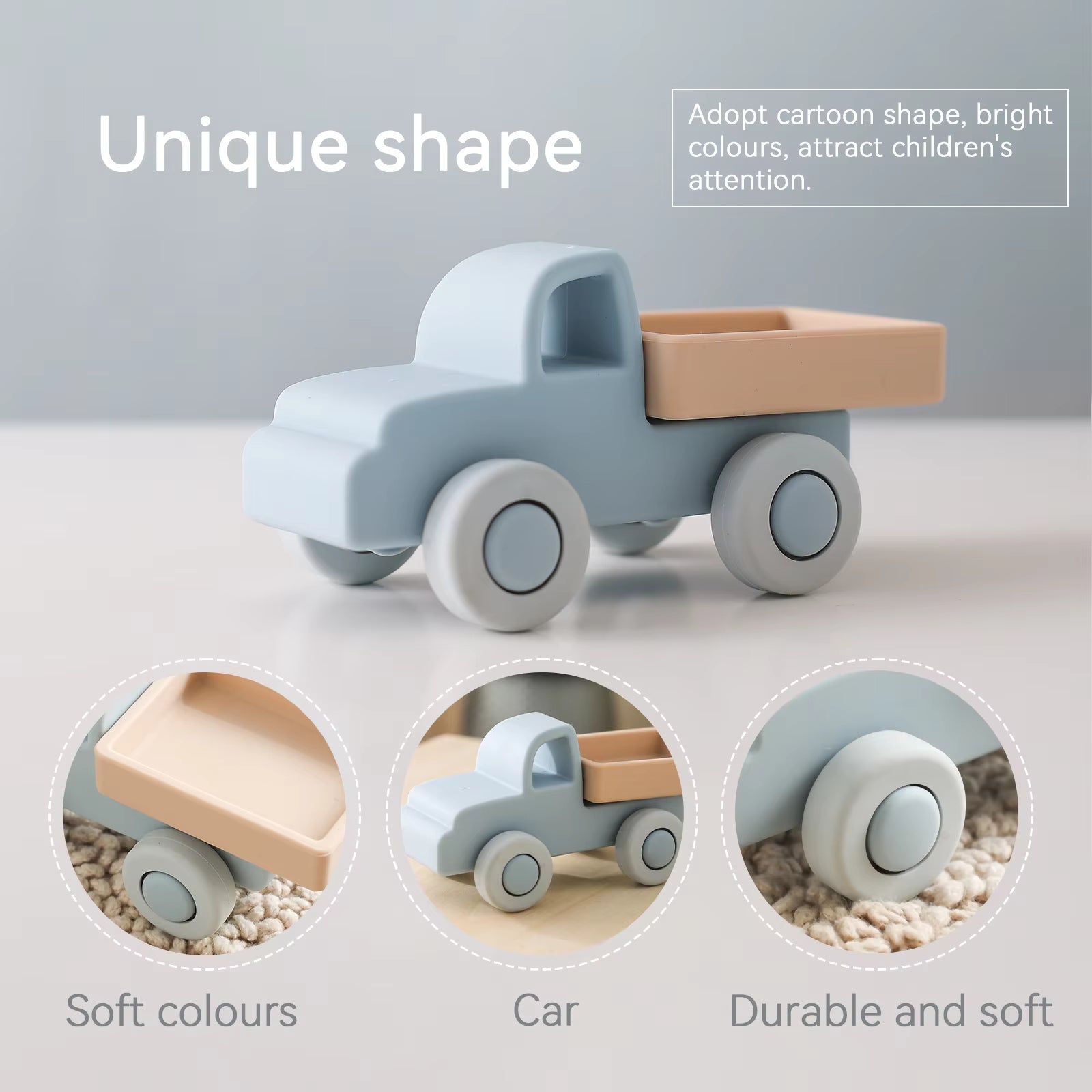 Delightful Montessori Silicone Car Teether Toy for Babies 0-12 Months - Fun and Educational!