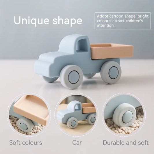 Delightful Montessori Silicone Car Teether Toy for Babies 0-12 Months - Fun and Educational!