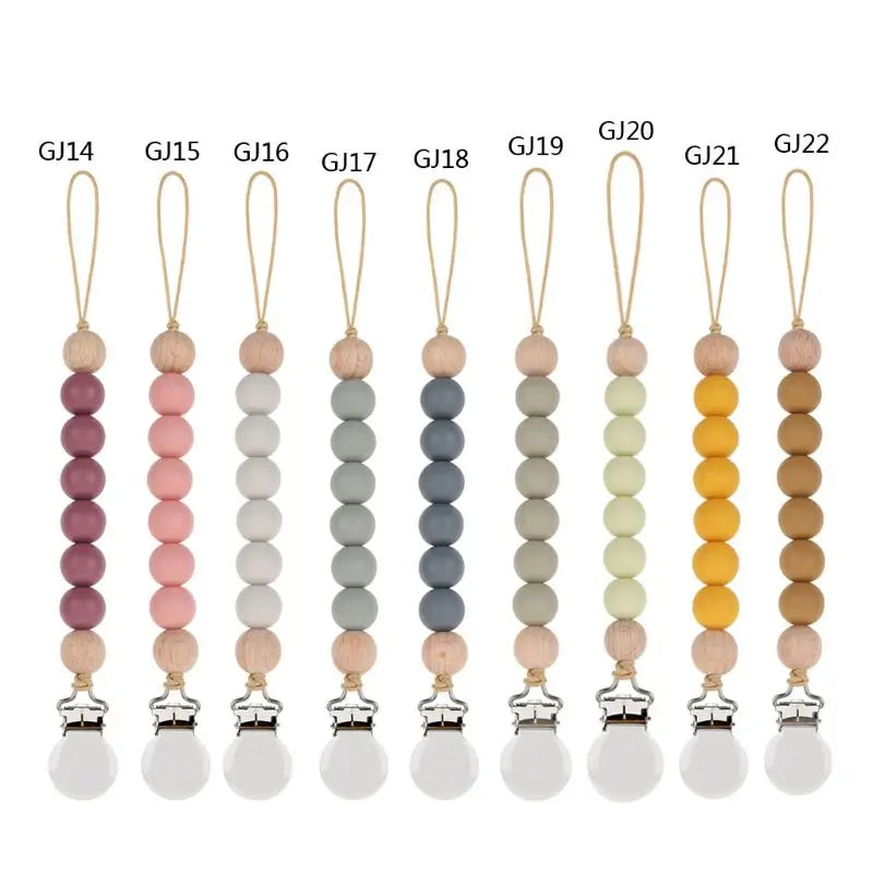 Stylish & Safe Pacifier Clip Chain with Silicone Beads - BPA Free Dummy Holder for Teething Babies