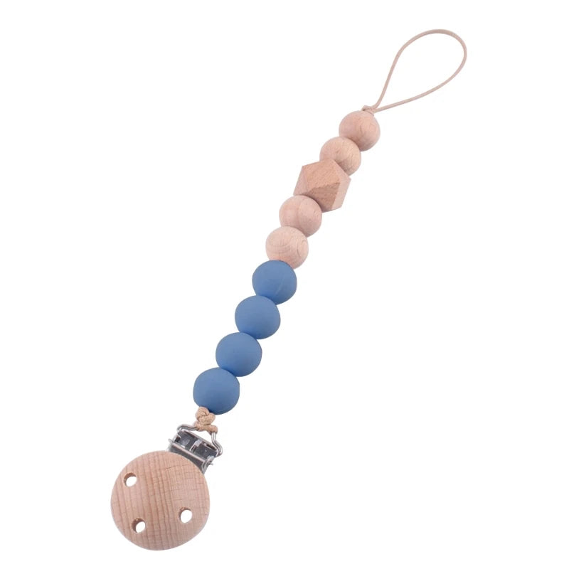 Stylish & Safe Pacifier Clip Chain with Silicone Beads - BPA Free Dummy Holder for Teething Babies