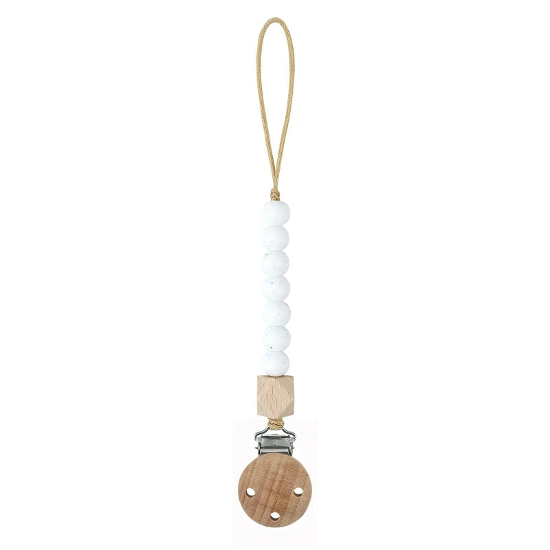 Stylish & Safe Pacifier Clip Chain with Silicone Beads - BPA Free Dummy Holder for Teething Babies