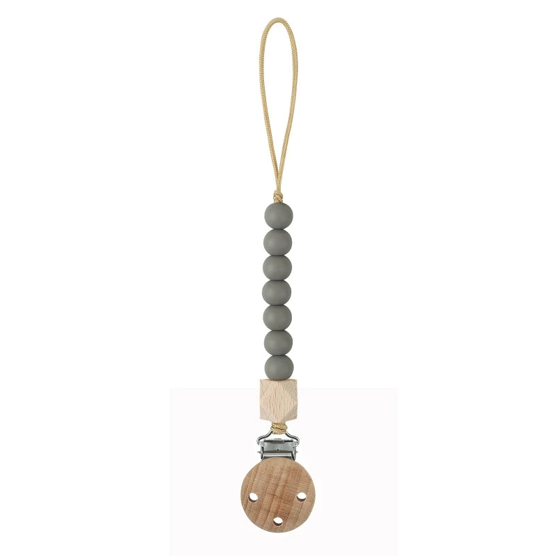 Stylish & Safe Pacifier Clip Chain with Silicone Beads - BPA Free Dummy Holder for Teething Babies