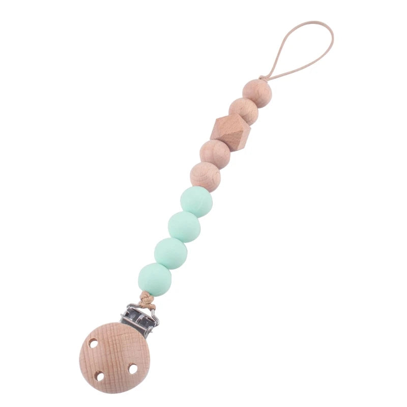 Stylish & Safe Pacifier Clip Chain with Silicone Beads - BPA Free Dummy Holder for Teething Babies