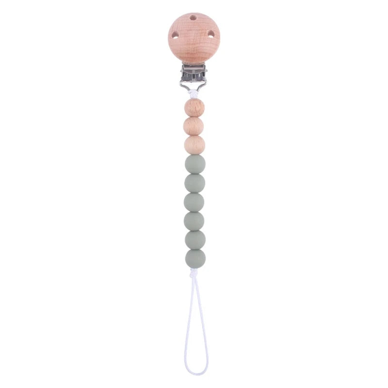Stylish & Safe Pacifier Clip Chain with Silicone Beads - BPA Free Dummy Holder for Teething Babies