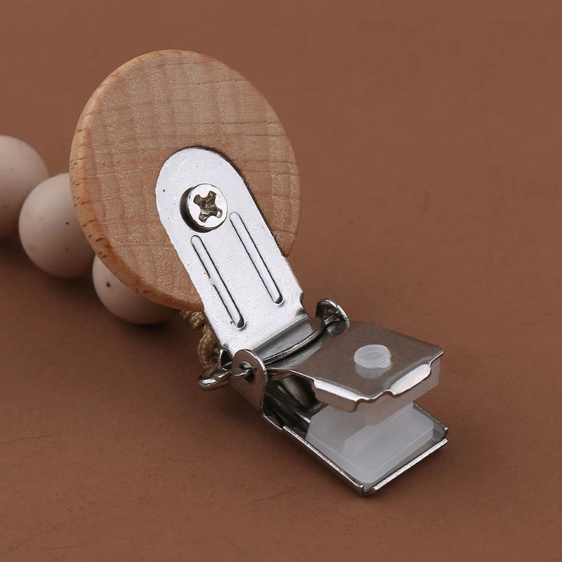 Stylish & Safe Pacifier Clip Chain with Silicone Beads - BPA Free Dummy Holder for Teething Babies