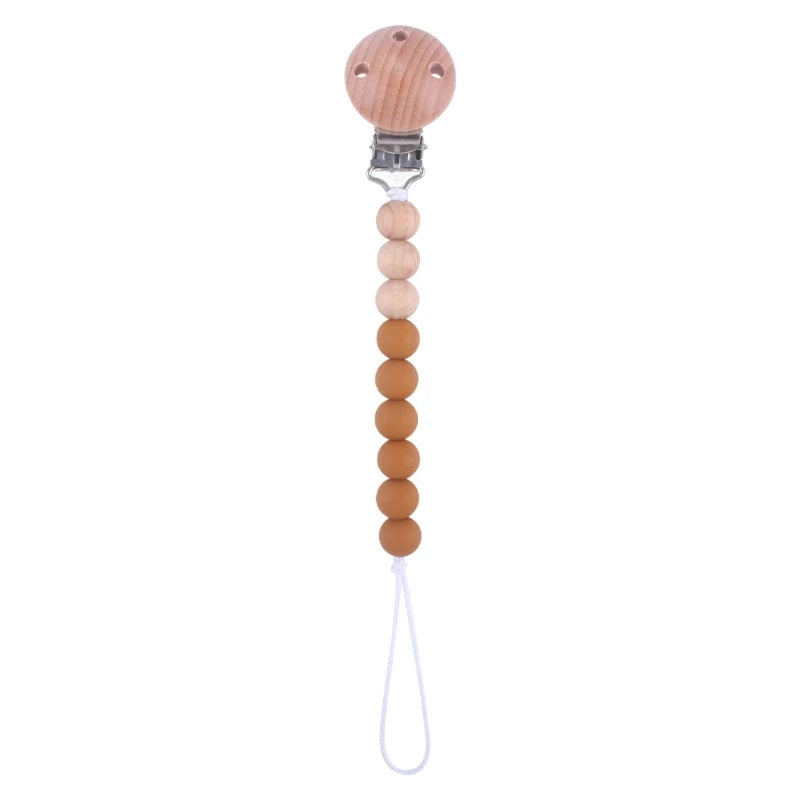Stylish & Safe Pacifier Clip Chain with Silicone Beads - BPA Free Dummy Holder for Teething Babies