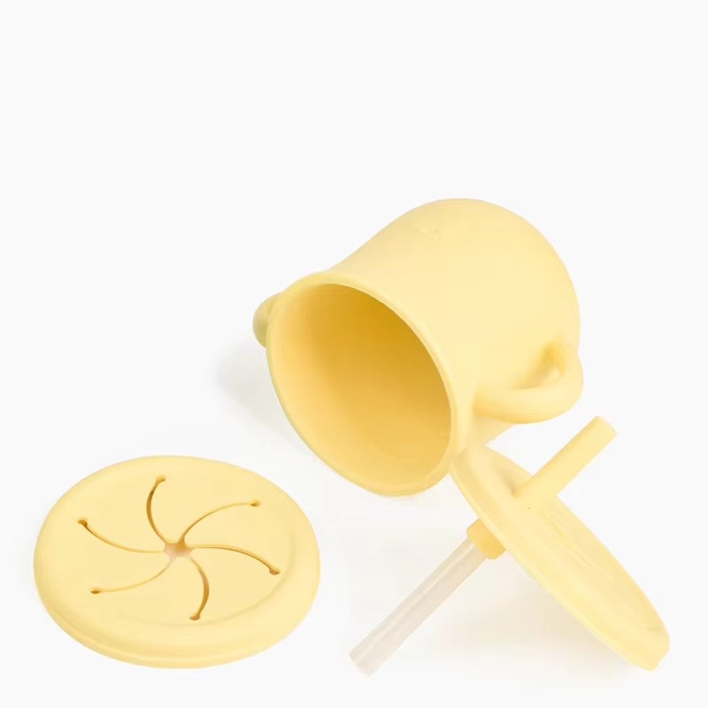 Versatile Silicone Baby Snack Cup - Portable 200ml Sippy Cup with Lid, BPA Free, Perfect for Kids 1-2 Years