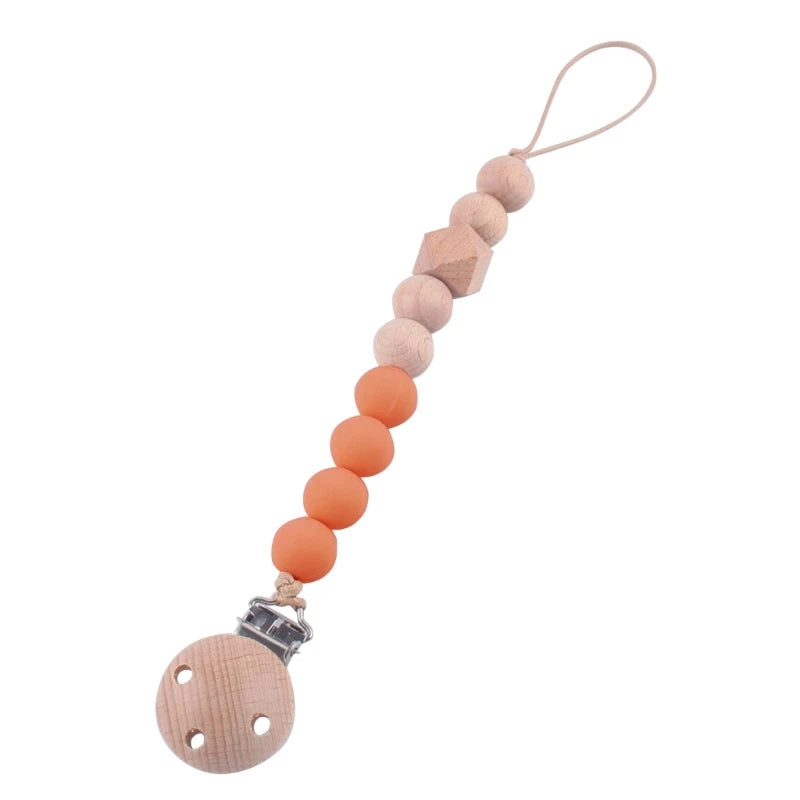 Stylish & Safe Pacifier Clip Chain with Silicone Beads - BPA Free Dummy Holder for Teething Babies