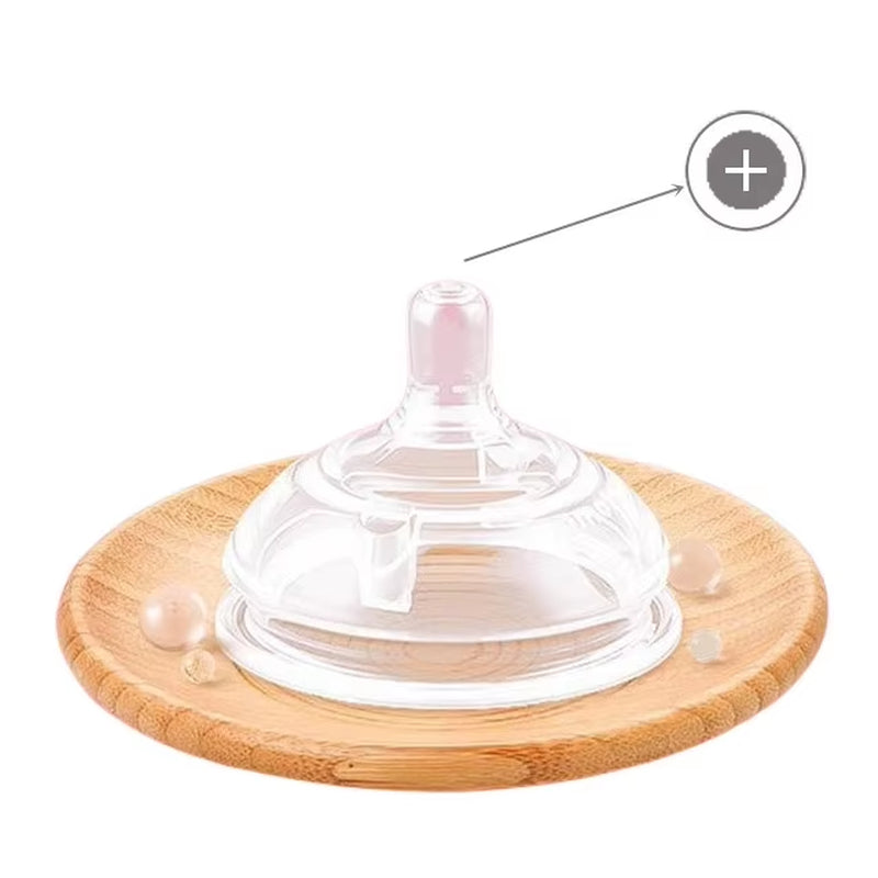 Nano-Silicone Baby Bottles with Handles - 240ml and 150ml, Breastmilk-Like Design for Infants 0-36 Months